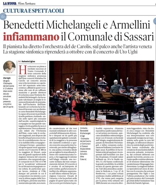 La stampa elogia Umberto Benedetti Michelangeli e Leonora Armellini